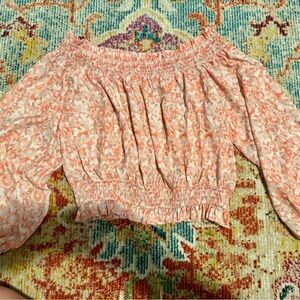 Floral Off-Shoulder Top - Peach